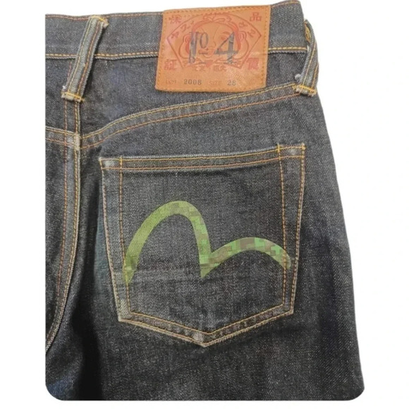 Evisu Heritage Osaka Japan Dark Wash Button Fly Jeans Size 28 - Picture 4 of 10